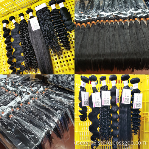 Wholesale raw virgin Brazilian human hair extension bundle hair vendors raw virgin cuticle aligned Cambodian hair bundles